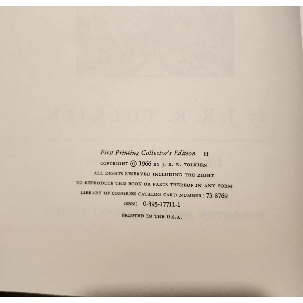 The Hobbit by JRR Tolkien Collectors Edition First Printing Hardcover Spin Damgd